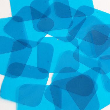 Square Vinyl Shape 40mm Blue Go Go Transparent