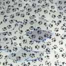 Sequin Teardrop 1.5" Black Silver Animal Paw Print  Metallic