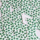 Long Diamond Sequin 1.75" Green Clover Shamrock Leaf on White Opaque Paillettes