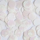 Round Sequin Paillettes 15mm Top Hole White Iris Rainbow Embosssed Swirl Texture