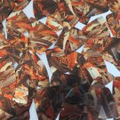 Sequin Fishscale Fin 1.5" Orange Silver Bird Feathers Print Metallic