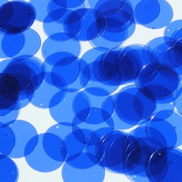 Round Sequin 24mm Royal Blue Transparent Glossy See-Thru Loose Couture Paillette