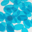 Facet Gem Oval Sequin 1.25" Aqua Blue Transparent Glossy See-Thru Paillettes