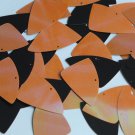 Fishscale Fin Sequin 1.5" Orange Matte Black Rainbow Iris Matte Reversible