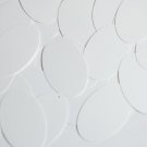 Oval Sequin 2" Pearly White Opaque Couture Paillettes Made in USA