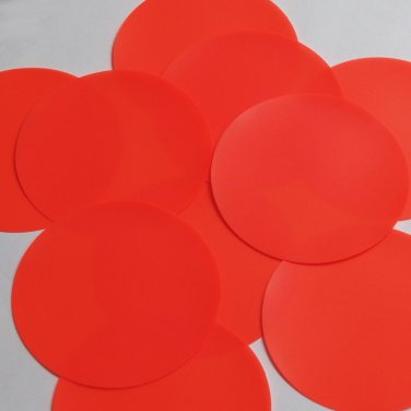 Round Sequin Paillettes 70mm No Hole Orange Blaze Opaque Neon Vinyl Paillettes