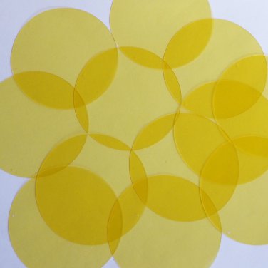 Round Vinyl Shape 60mm Yellow Go Go Transparent
