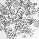 Long Diamond Sequin 1.75" Steampunk Clockworks on White Opaque Couture Paillette