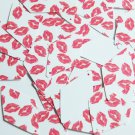 Long Diamond Sequin 1.75" Red Kiss Lipstick Lips on White Opaque Loose Paillette