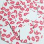 Long Diamond Sequin 1.75" Red Kiss Lipstick Lips on White Opaque Loose Paillette