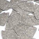 Sequin Fishscale Fin 1.5" Black Silver Circuit Board Tech Print Metallic
