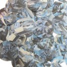 Sequin Round 30mm Blue Silver Bird Feathers Print Metallic