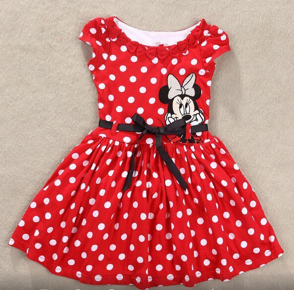 New Summer Girls Dress Tutu Princess Baby Mickey Minnie Mouse Dress