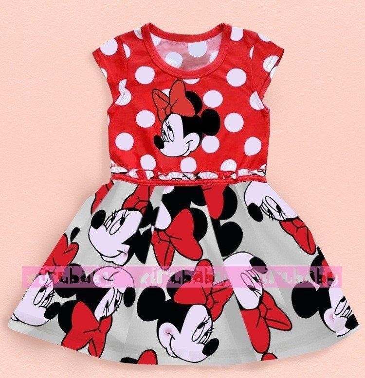 Summer Girls Dress Tutu Princess Baby Mickey Minnie Mouse