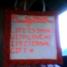 BeautyStitches Coaster Designs: Life and Love Quote (bordered)