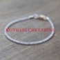 NATURAL CRYSTAL 3-4MM RONDELLE FACETED 7" BEADED BRACELET CHARMS FASHION JEWELRY