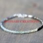 NATURAL AQUAMARINE AND PYRITE AND LABRADORITE 3-4MM RONDELLE 7" BEADED BRACELET