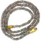 COATED LABRADORITE GEMSTONE 3-4MM RONDELLE FACET BEADS 21" LONG COLLAR NECKLACE