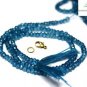 LONDON TOPAZ COATED CRYSTAL 3-4MM RONDELLE FACET BEADS 18" LONG CHOKER NECKLACE