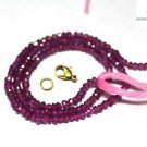 NATURAL INDIAN GARNET STONE 3-4MM RONDELLE FACET BEADS 18" LONG CHOKER NECKLACE