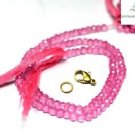 COATED PINK COLOR CRYSTAL 3-4MM RONDELLE FACETED BEADS 26" LONG CHOKER NECKLACE