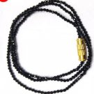 NATURAL BLACK SPINEL 2-3MM RONDELLE FACETED LOOSE BEADS 18" STRAND NECKLACE