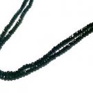 NATURAL BLACK SPINEL STONE 3-4MM RONDELLE FACETED LOOSE BEADS 13" STRAND 2 LINE