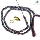 COPPER COATED BLACK SPINEL 3-4MM RONDELLE FACETED BEADS 26" LONG CHOKER NECKLACE