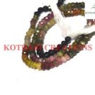 NATURAL MULTI TOURMALINE 3-4MM RONDELLE FACETED LOOSE BEADS 13" STRAND 1 LINE