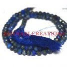 NATURAL lAPIS LAZULI STONE 3-4MM RONDELLE FACETED LOOSE BEADS 13" STRAND 1 LINE