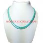 NATURAL APATITE STONE 3-4MM ROUNDEL FACETED BEADS 18" LONG 2 STRAND NECKLACE