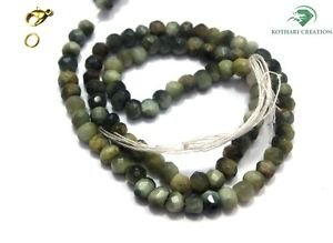 NATURAL CAT'S EYE GEMSTONE 4-5MM RONDELLE FACETED BEADS 21" LONG COLLAR NECKLACE