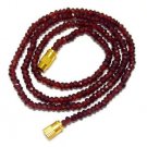 NATURAL MOZAMBIQUE GARNET 3-4MM RONDELLE FACETED BEADS 21" LONG COLLAR NECKLACE