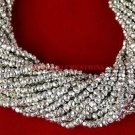 COATED SILVER PYRITE 3-4MM RONDELLE FACETED BEADS 13" WHOLESALE LOT 5 STRAND