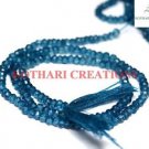 LONDON TOPAZ COATED CRYSTAL 3-4MM RONDELLE FACETED LOOSE BEADS 13" STRAND 1 LINE