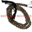 NATURAL SMOKY QUARTZ STONE 3-4MM RONDELLE FACETED LOOSE BEADS 13" STRAND 1 LINE