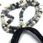 AAA+ NATURAL DENDRITE OPAL 3-4MM RONDELLE FACETED BEADS 36" LONG COLLAR NECKLACE