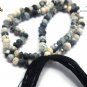 AAA+ NATURAL DENDRITE OPAL 3-4MM RONDELLE FACETED BEADS 36" LONG COLLAR NECKLACE