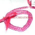 COATED PINK COLOR CRYSTAL 3-4MM RONDELLE FACETED LOOSE BEADS 13" STRAND 1 LINE