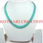 AAA NATURAL APATITE STONE 3-4MM ROUNDEL FACETED BEADS 18" LONG 3 STRAND NECKLACE