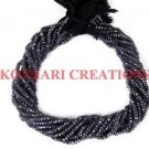 SILVER COATED BLACK SPINEL 3-4MM RONDELLE FACET BEADS 13" WHOLESALE LOT 5 STRAND