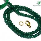 NATURAL GREEN JADE GEMSTONE 3-4MM RONDELLE FACET BEADS 26" LONG CHOKER NECKLACE