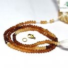 NATURAL HESSONITE GEMSTONE 3-4MM RONDELLE FACETED BEADS 21" LONG COLLAR NECKLACE