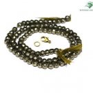 NATURAL PYRITE GEMSTONE 3-4MM RONDELLE FACETED BEADS 21" LONG COLLAR NECKLACE