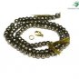 NATURAL PYRITE GEMSTONE 3-4MM RONDELLE FACETED BEADS 21" LONG COLLAR NECKLACE