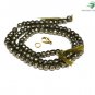 NATURAL PYRITE GEMSTONE 3-4MM RONDELLE FACETED BEADS 21" LONG COLLAR NECKLACE