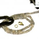 NATURAL GRAY MOONSTONE 3-4MM RONDELLE FACETED BEADS 26" LONG CHOKER NECKLACE