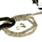 NATURAL GRAY MOONSTONE 3-4MM RONDELLE FACETED BEADS 26" LONG CHOKER NECKLACE