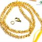 COATED GOLDEN PYRITE STONE 3-4MM RONDELLE FACETED BEADS 26" LONG CHOKER NECKLACE