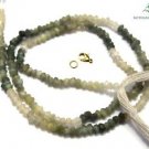 NATURAL CAT'S EYE GEMSTONE 3-4MM RONDELLE FACETED BEADS 21" LONG COLLAR NECKLACE